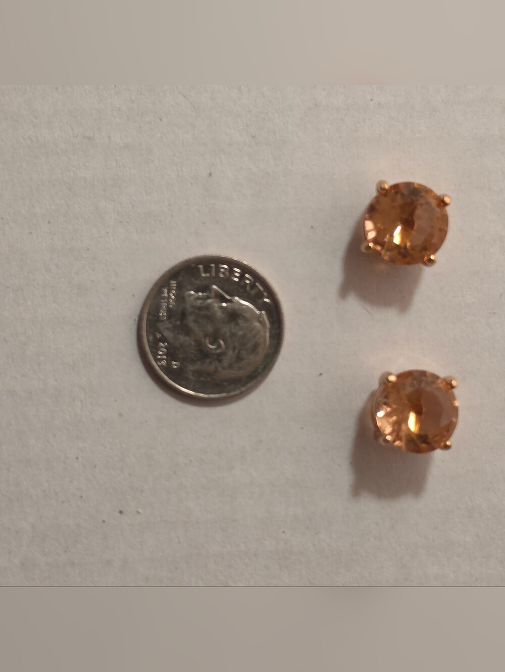 kate spade Pop Of Joy Rose Gold Morganite Crystal Stud Earrings 10 mm